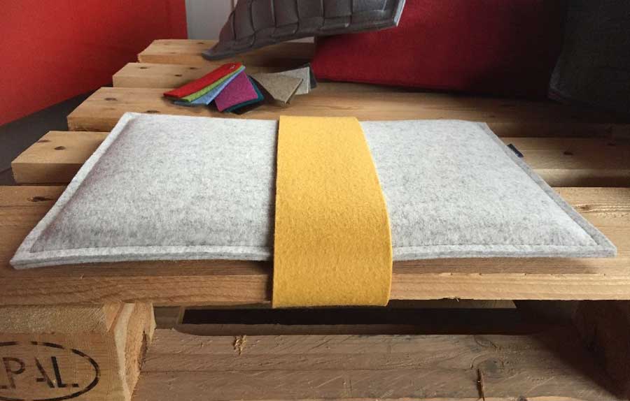Filzmanschette Basic, in 28 Farben Klett-Manschette für Bankauflagen und Kissen