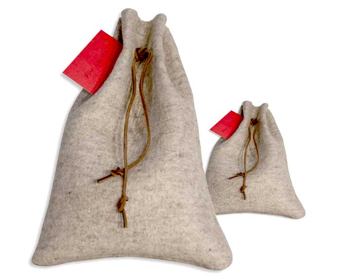 Filzsack / Geschenksack aus Wollfilz Filzsack: Geschenksack und Aufbewahrung aus Wollfilz nach Maß