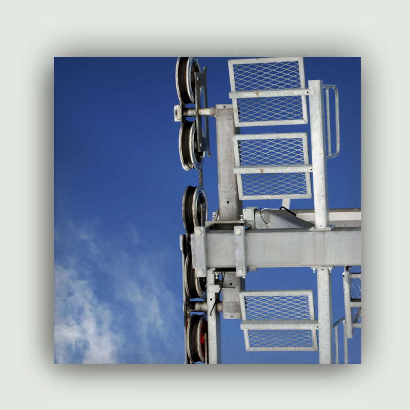 Schallschluckbild Seilbahn Duo01 110x110x10cm Akustikbild / Schallabsorber "Sky Walker No. 01"