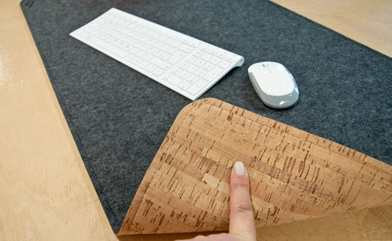 Tastaturunterlage nach Maß aus Filz & Kork Schreibtischauflage nach Maß aus Filz & Kork