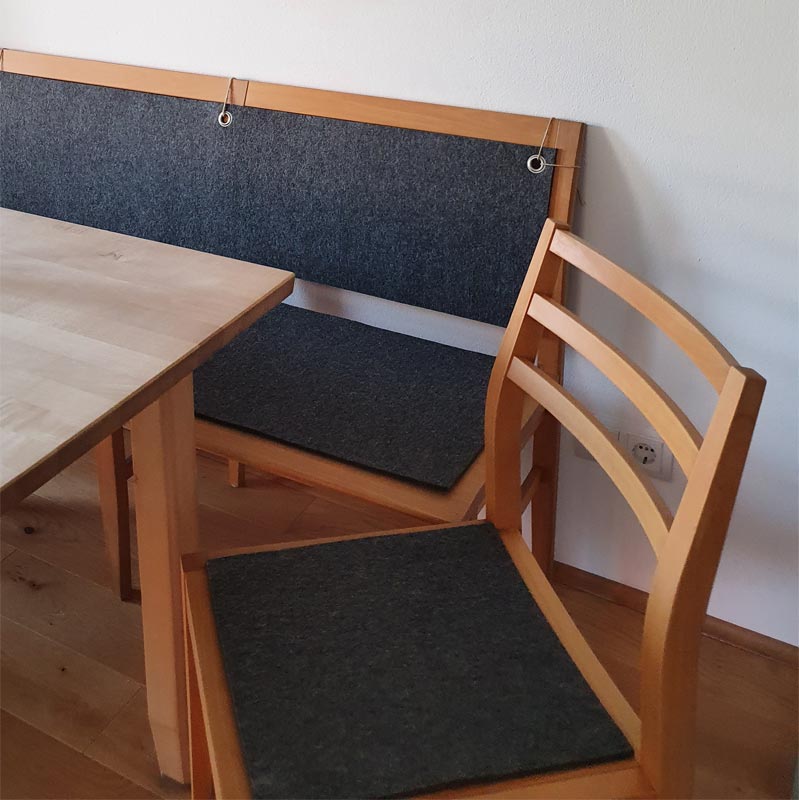 Sitzauflage und Stuhlauflage aus Filz nach Maß Sitzauflage und Stuhlauflage aus Filz nach Maß