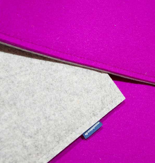Wendekissen in Pink-Hellgrau meliert Designfilz Pink / Erika - 2, 3 oder 5 mm dick im individuellen Zuschnitt