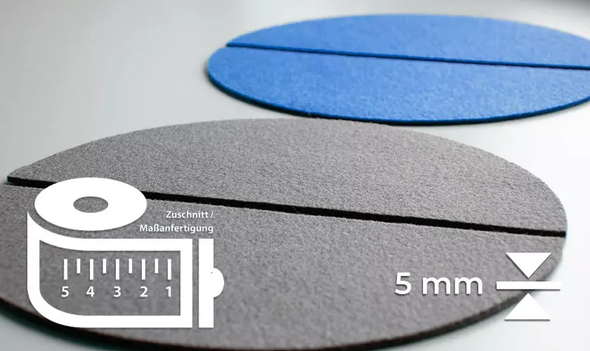 Halbrunde Filzzuschnitte aus 5mm Designfilz