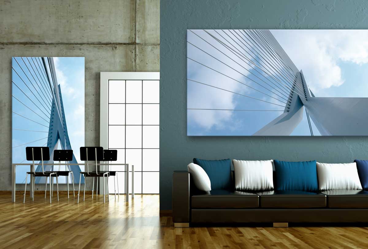 Akustikbild - Schallabsorber Erasmusbrücke - Fotokunst Akustikbild - Schallabsorber Erasmusbrücke - Fotokunst