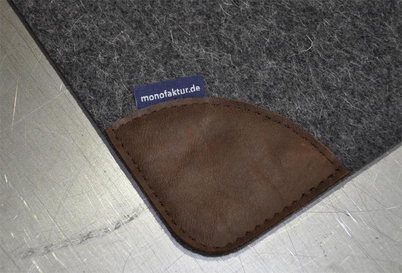 Filzbankauflage / Filzsitzauflage mit Lederecke Filzbankauflage / Filzsitzauflage mit Echlederecke