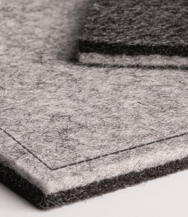 Polster aus 2 Lagen 5 mm Wollfliz - extra robust Polster aus 2 Lagen 5 mm Wollfliz - extra robust