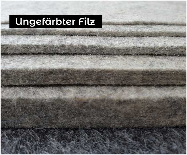 Ungefärbter Wollfilz auf Maß Ungefärbter Wollfilz nach Maß
