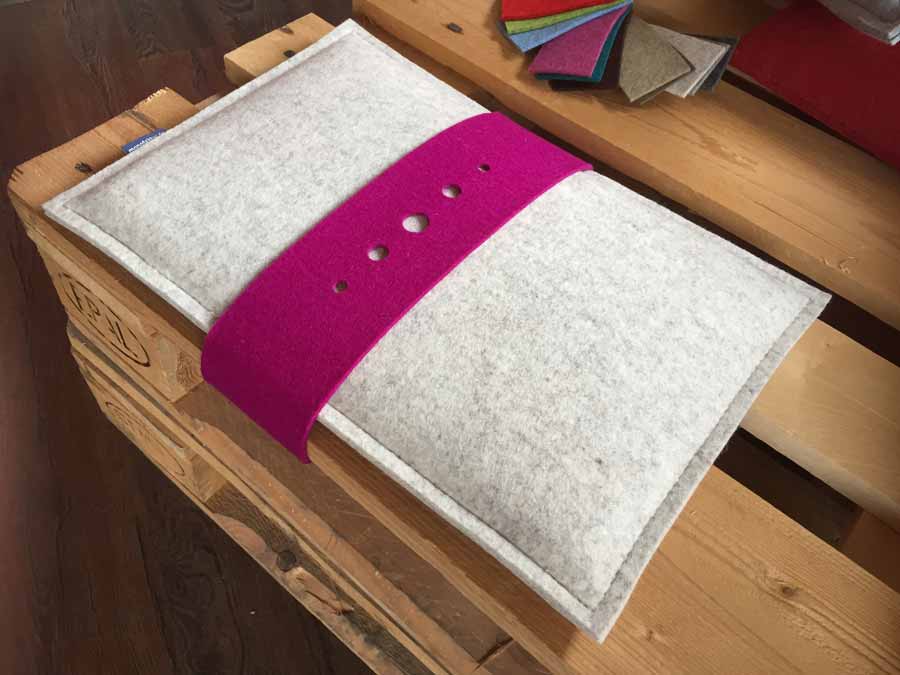 Filzmanschette Dot, in 28 Farben Klett-Manschette für Bankauflagen und Kissen