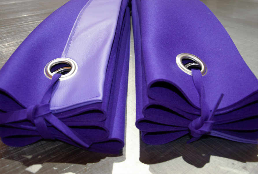 Filzvorhang 3mm mit Ösen und Saum Filzvorhang aus 3mm Designfilz violett - lila