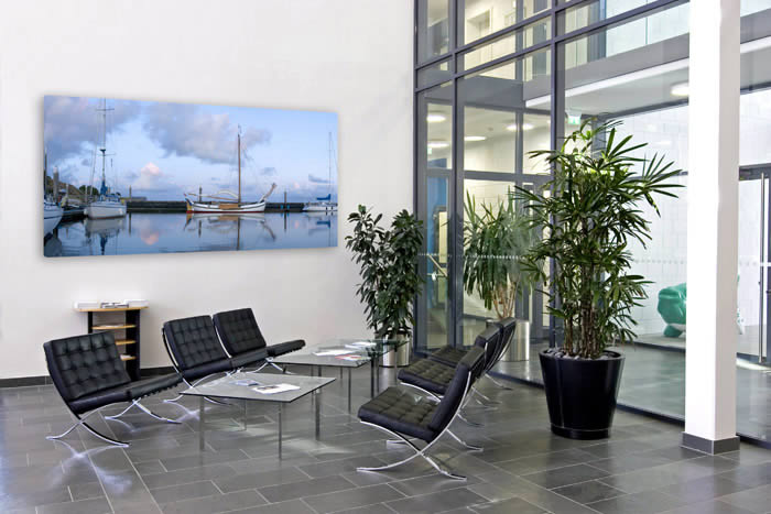 Schallschluckbild Blue Harbour 220 x 110 x 10 cm Akustikbild / Absorber "Blue Harbour"