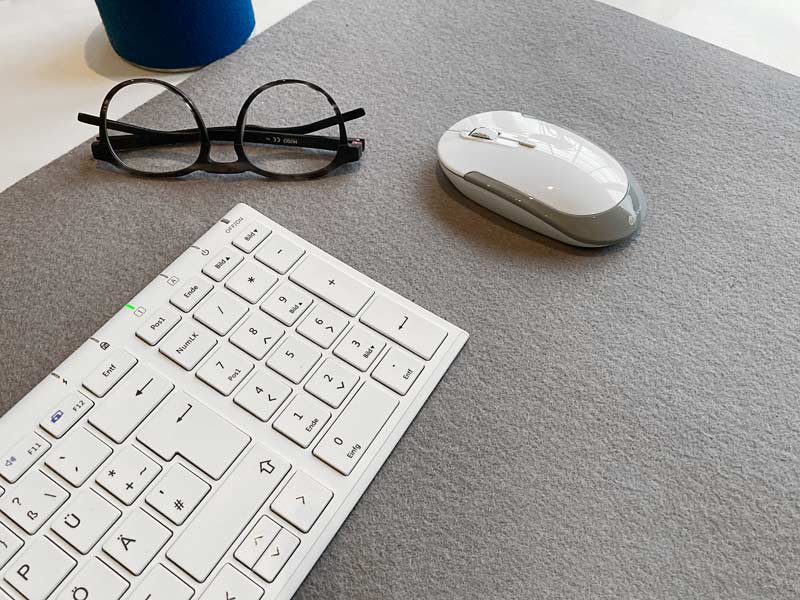 Mousepad und Tastaturunterlage aus Wollfilz nach Maß