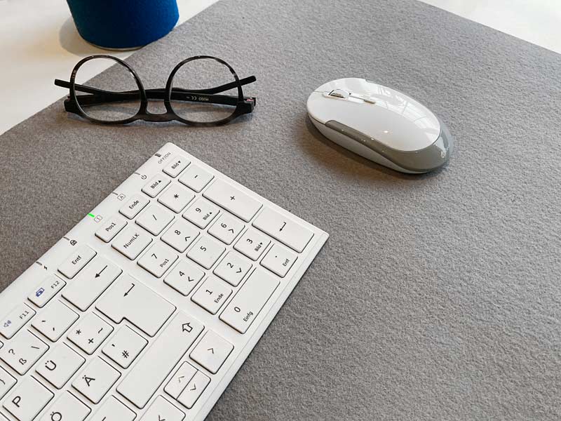 Mousepad und Tastaturunterlage aus Wollfilz nach Maß Mousepad und Tastaturunterlage aus Wollfilz nach Maß