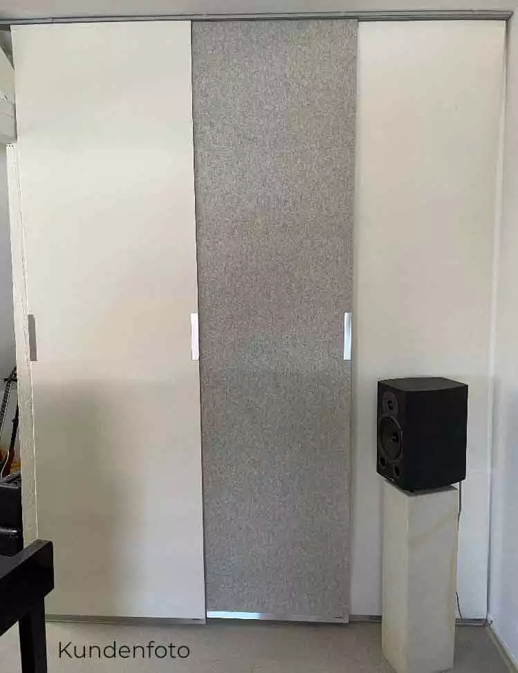 Schiebevorhang 3 mm Designfilz mit Edelstahlaussteifungen