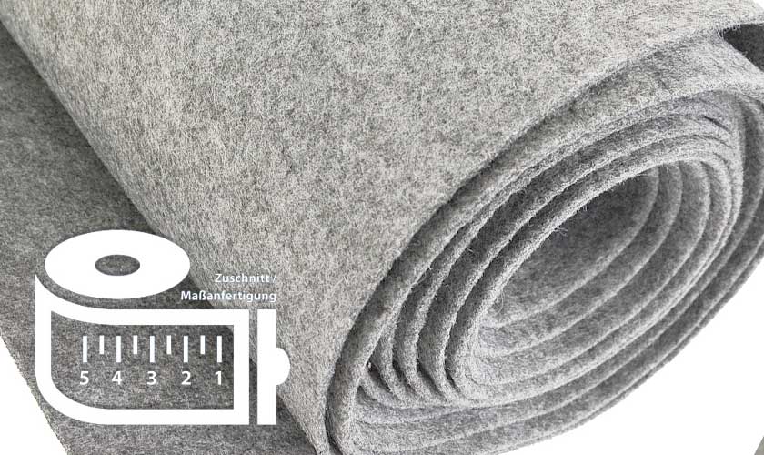 Ungefärbter Wollfilz Naturgrau meliert 3 mm im Zuschnitt Ungefärbter Wollfilz Naturgrau meliert 3 mm im Zuschnitt