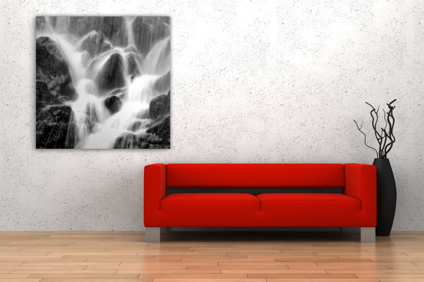 Schallschluckbild Wasserfall 110 x 110 x 10 cm Akustikbild / Bassabsorber "Wasserfall"