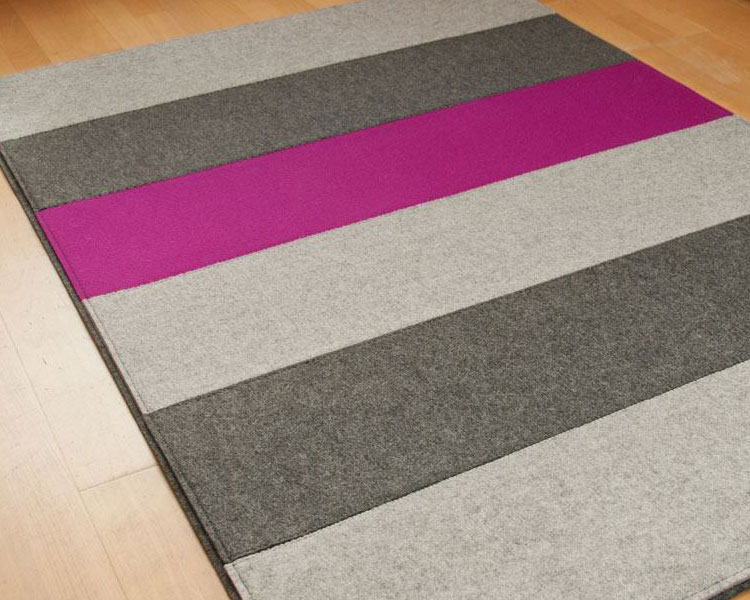Filzteppich "Stripe" in individuellen Farben Maßgefertigte Teppiche und Läufer aus Wollfilz