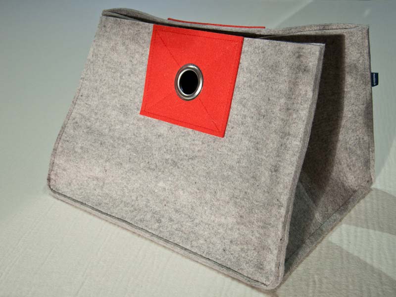 Zeitschriftenkorb / Kaminkorb aus Filz - Orange Filz: Kaminkorb, Zeitschriftenkorb, XXL-Box mit verstärktem Boden
