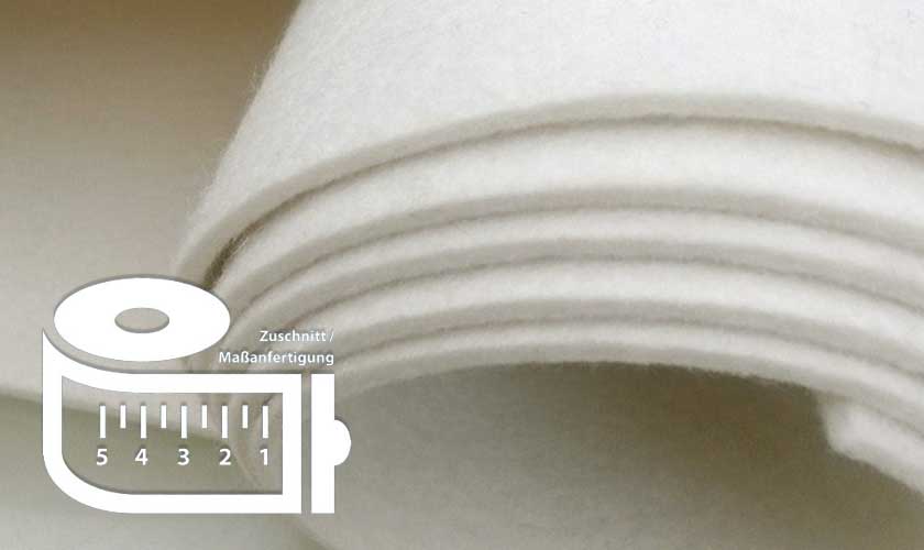 Ungefärbter Wollfilz Naturweiss 5 mm Ungefärbter Wollfilz Naturweiss 5 mm