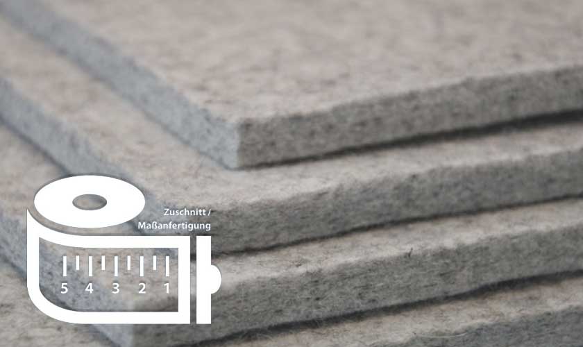 Ungefärbter Wollfilz Naturgrau meliert 10 mm - im Zuschnitt Ungefärbter Wollfilz Naturgrau meliert 10 mm - im Zuschnitt