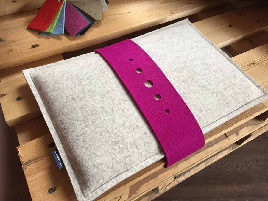 Filzmanschette Dot, in 28 Farben Klett-Manschette für Bankauflagen und Kissen