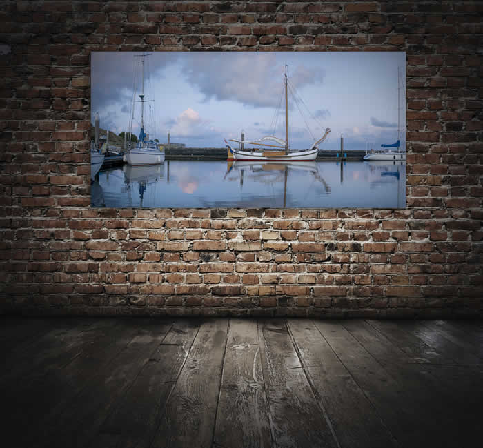 Schallschluckbild Blue Harbour 220 x 110 x 10 cm Akustikbild / Absorber "Blue Harbour"