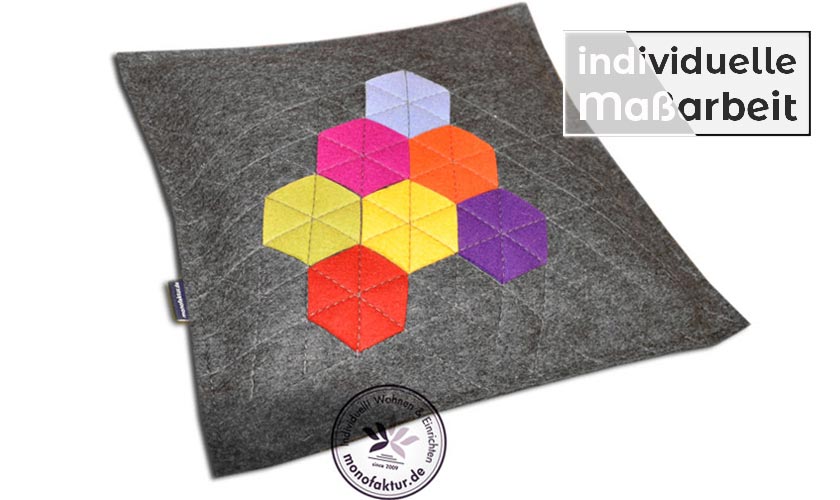 Design Filzkissen Hexa nach Maß Design Filzkissen Hexa nach Maß