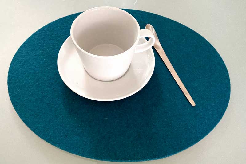 Tischsets aus 3 mm Wollfilz Tischsets aus 3 mm Wollfilz