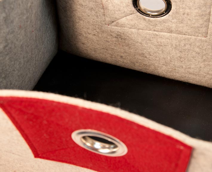 Filzkorb: Boden mit Kunstleder verstärkt Filz: Kaminkorb, Zeitschriftenkorb, XXL-Box mit verstärktem Boden
