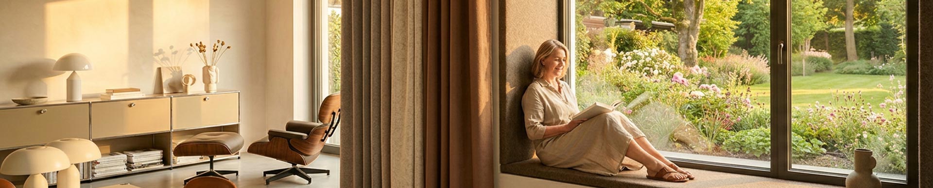 Wohnzimmer mit Filz einrichten - Bankauflagen, Rückenpolster und Filzvorhänge nach Maß Wohnzimmer mit Filz einrichten - Bankauflagen, Rückenpolster und Filzvorhänge nach Maß