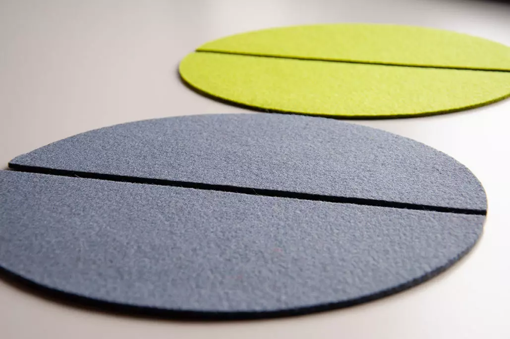 Filz Halbkreis 3 mm – halbrunder Designfilz-Formzuschnitt in grau und grün