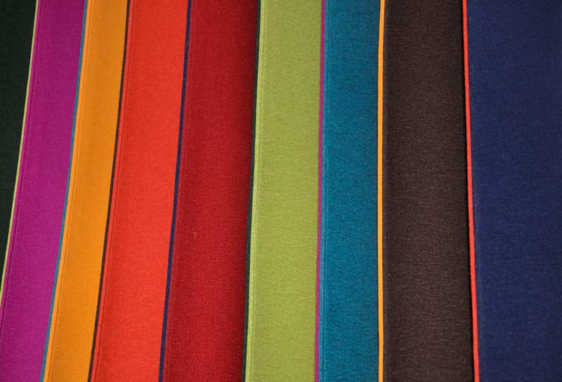 Filzvorhang in vielen Farben: Zick-Zack-Design