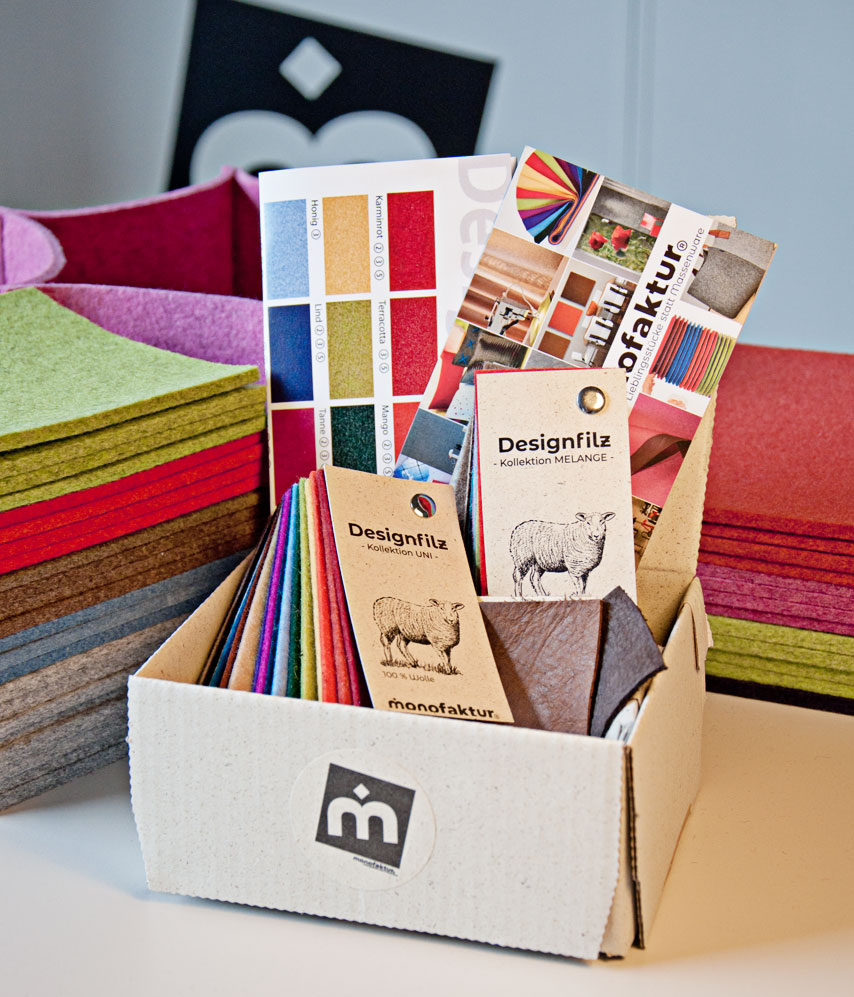 Musterbox, Filz und Leder Musterbox, Filz und Leder