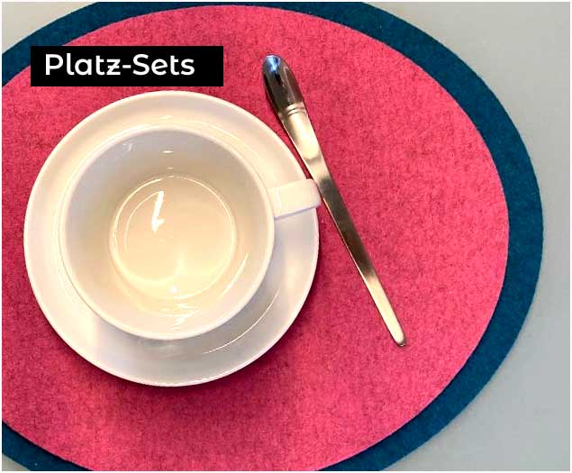 Filz: Platz-Set und Tischset nach Maß Filz: Platz-Set und Tischset nach Maß