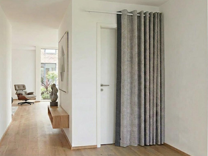 Akustikvorhang aus Wollfilz naturgrau 3 mm Akustikvorhang aus Wollfilz naturgrau 3 mm