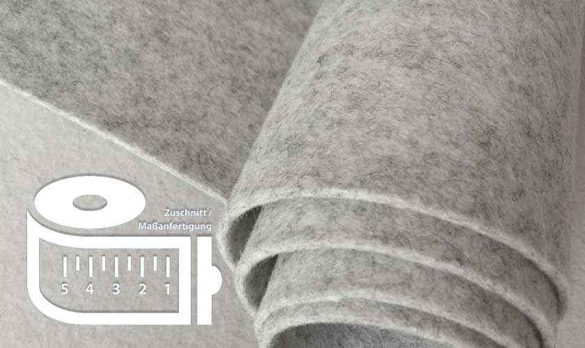 Ungefärbter Wollfilz Naturgrau meliert 5 mm - im Zuschnitt Ungefärbter Wollfilz Naturgrau meliert 5 mm - im Zuschnitt
