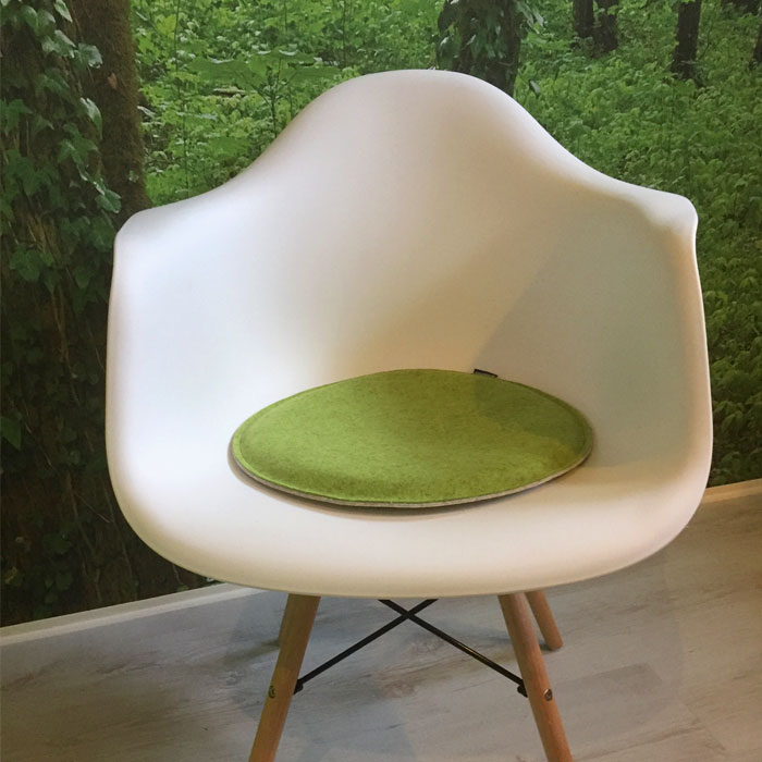 Stuhlkissen / Sitzpolster aus Filz // Rund Filz & Leder // Eleganz RUND - Stuhlkissen / Sitzkissen gepolstert nach Maß