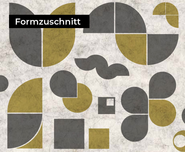 Designfilz in Sonderformen geschnitten Designfilz in rund, eckig, oval oder als Trapez geschnitten
