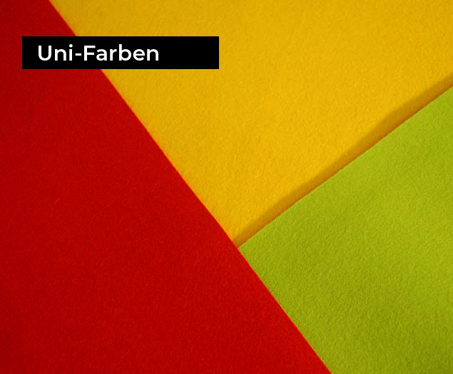 Designfilze in klaren Uni-Farben Designfilze in klaren Uni-Farben