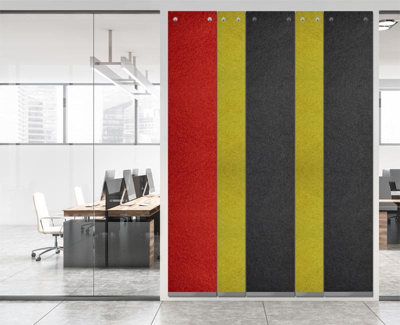 Dicher Filz an der Wand - Design das Lärm mindert Wandbehang aus Filz als dekorativer Schallabsorber