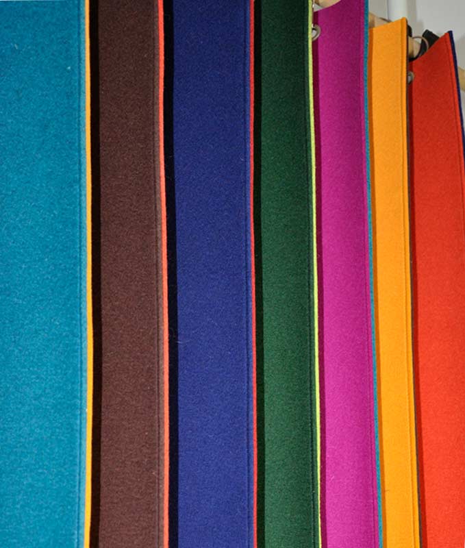 Filzvorhang in vielen Farben: Zick-Zack-Design Filzvorhang in vielen Farben: Zick-Zack-Design